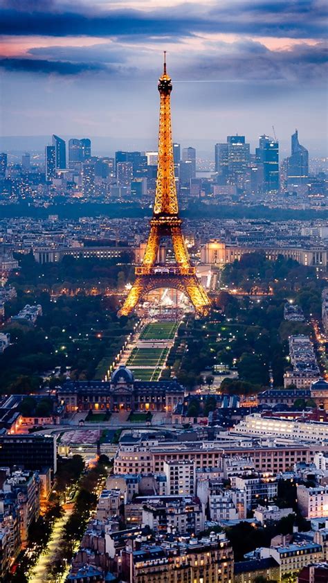 Paris Eiffel Tower Beautiful City Night Scenery 640x1136