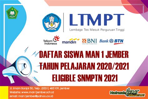 Berikut merupakan panduan pendaftaran bagi tahun 1 2022. DAFTAR SISWA MAN 1 JEMBER TP. 2020/2021 ELIGIBLE SNMPTN ...