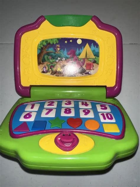 Vintage 2002 Barney The Dinosaur Interactive Learning Laptop Computer