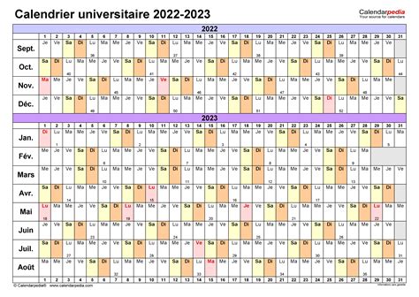 Calendrier Universitaire Paris Sud 2022 2023 Calendrier Mensuel 2022