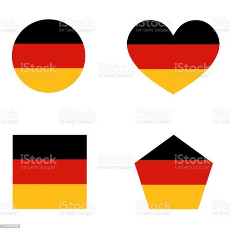 Germany Flag Icon Set In 4 Shape Versions Vector Illustration Of Flag
