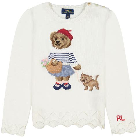 Ralph Lauren Girls Chic Teddy Bear Sweater Bambinifashioncom