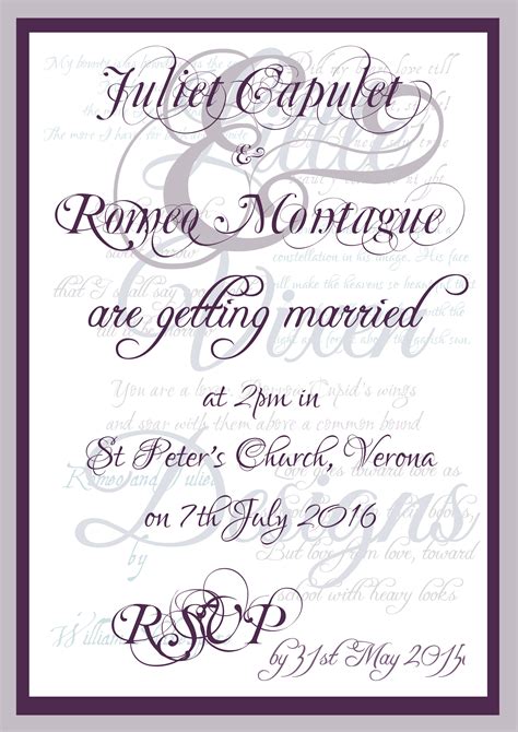 Erica rocked her two piece vintage wedding dress & themed face lace and the day couldn't of been better. Romeo and Juliet inspired invitation, with quotes from the ...