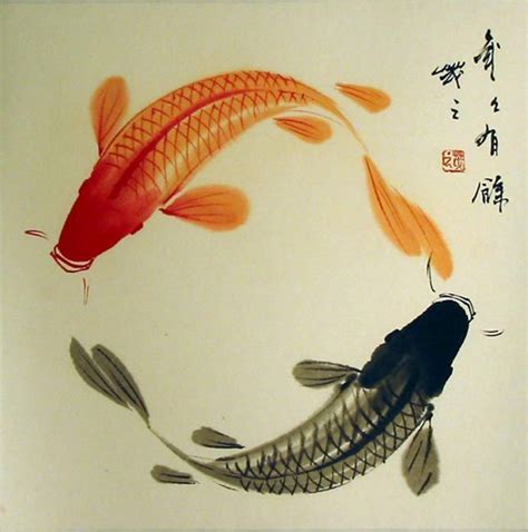 A Circle Of Two Koi Art Koi Painting Fish Painting