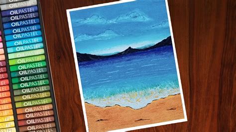 How To Draw Easy Seascape For Beginners Oil Pastel Drawing Oil