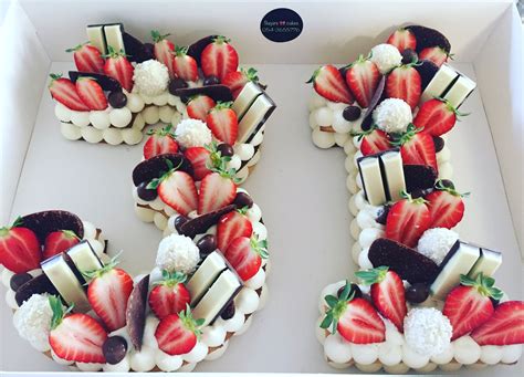 A Number Made Out Of Strawberries And Chocolates