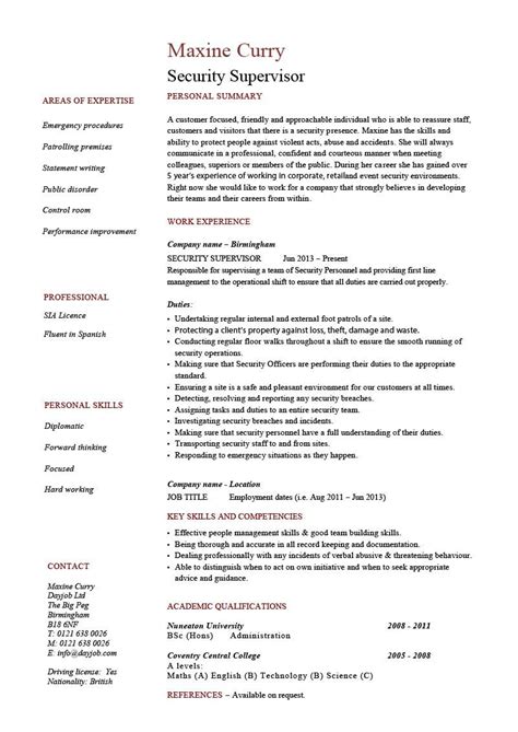 Cv and cover letter writing, academic job talk, on and off campus interviewing are usually covered here. Security supervisor resume template, CV, example, pdf, doc ...