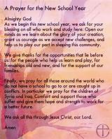 Catholic Prayer For Start Of New School Year Images