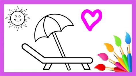 Drawing Book How To Draw Beach Chair Kids Art Time رسم كرسي Youtube