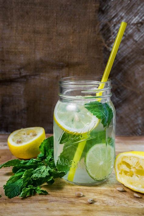 Lemon Lime And Mint Water Recipe Lemon Mint Water Fruit Infused