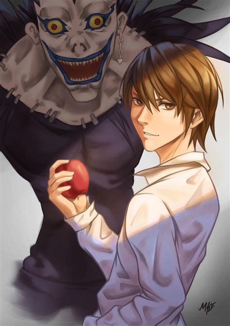 Theres A Demon Behind A God Light Yagami And Ryuk Fanart By Me R