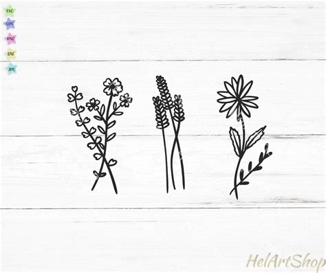Wildflowers svg cut file - So Fontsy
