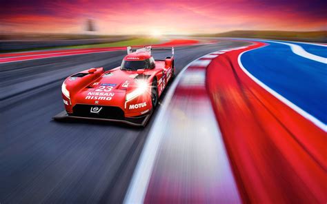 Red Racing Car On The Track Wallpapers And Images Wallpapers