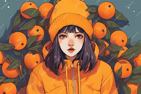 Premium Ai Image Clementine Illustration Food Illustration Generative Ai