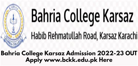 Bahria College Karsaz Admission Form 2023