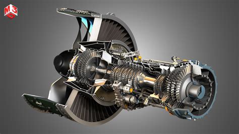 Pw Gtf Geared Turbofan Engine Cutaway 3d Model Cgtrader