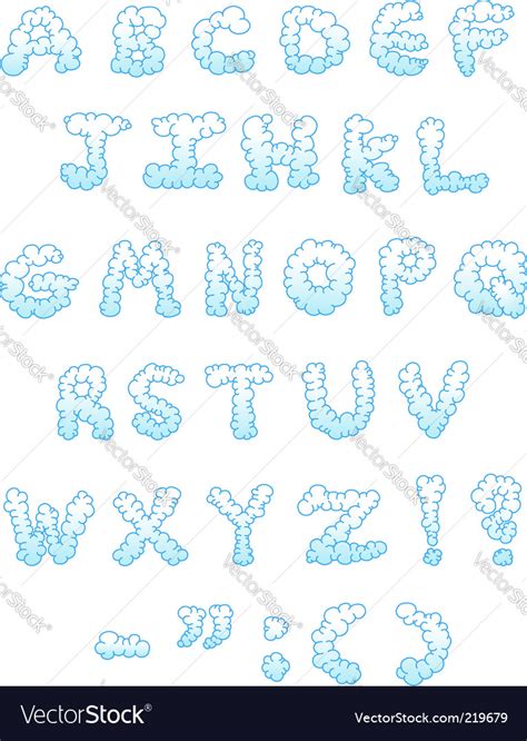 Cloud Letters Royalty Free Vector Image Vectorstock