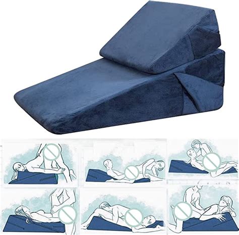 2 5 Foot Long Sex Pillow Cushion Triangle Set For Couples 2x Blue Position Furniture Portable