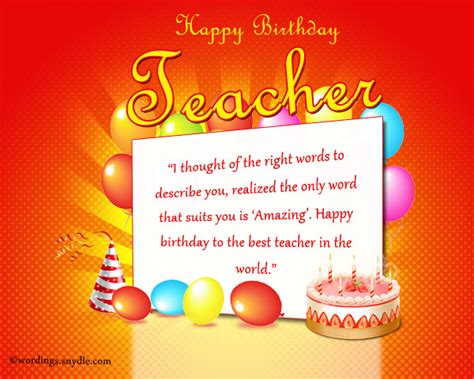 Happy Birthday Card For Teacher