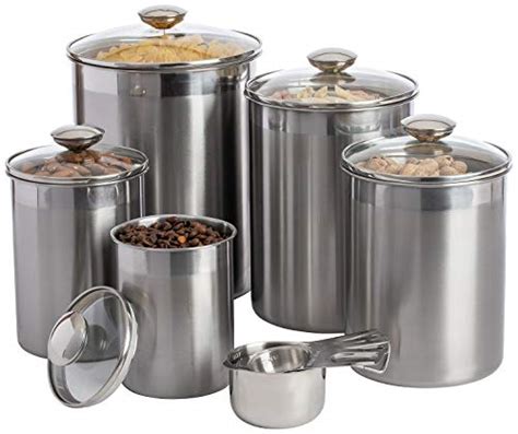 The le creuset 23 oz storage canister has a 5.5 diameter for larger capacity food storage that stacks easily. Top 21 for Best Stainless Steel Canister Set - Top Storage ...