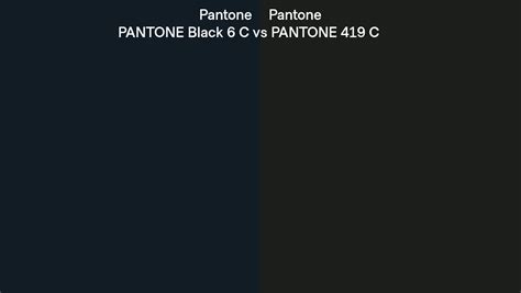Pantone Black 6 C Vs Pantone 419 C Side By Side Comparison