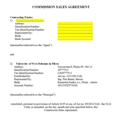 17 Sample Commission Agreement Templates Word Excel Fomats