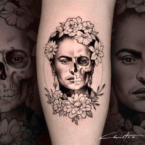 Frida Kahlo Tattoos Christo Portrait Tattoo Skull Skulls Sugar Skull