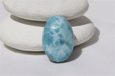 Larimar Cabochon Original And Genuine Dominican Aa Marbled
