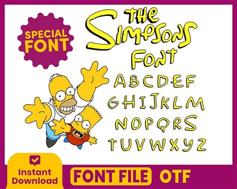 Simpson Font The Simpsons Font Simpsons Font Homer Simpson Etsy