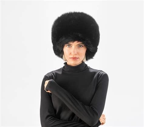 Black Fur Russian Hat 100 Real Fur Accessories Haute Acorn