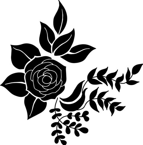 Vector Rose Flower Silhouette Design 7802789 Vector Art At Vecteezy