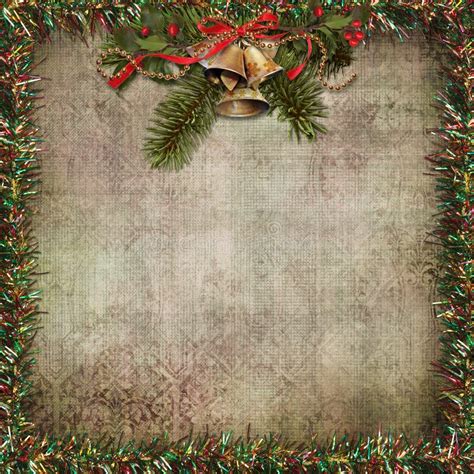 Christmas Greeting Background With Candles Pine Branches Balls On A