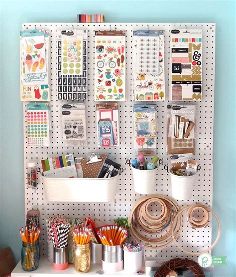 I used craft supplies, but you could do nerf guns in a boys bedroom, makeup in a girls bedroom or bathroom. Upcycled Craft Room Organization - Pebbles, Inc ...