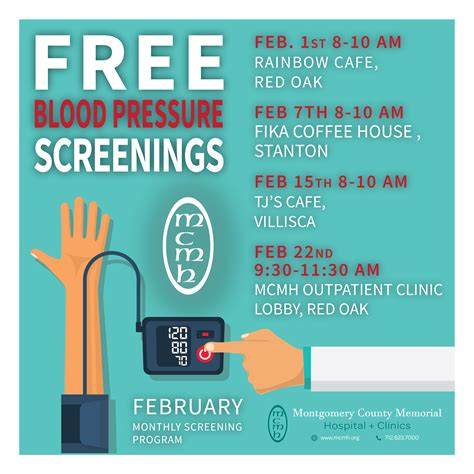 Free Blood Pressure Screenings Red Oak Iowa