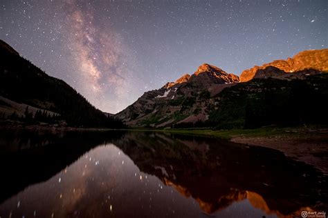 Moonrise Reflection At The Maroon Bells Wilderness In Aspen Colorado