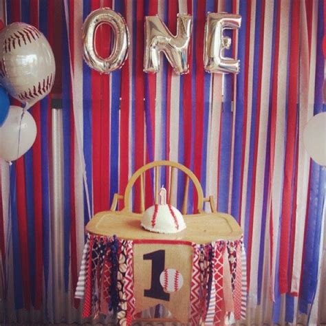 One 1 Baseball Highchair First Birthday Party Decorations Navy Etsy