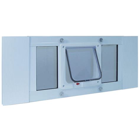 Cut three pieces of wood to the size needed to fit your window frame and drill the wood into a frame for the cat door. Ideal Pet 6.25 in. x 6.25 in. Small Cat Flap Frame Door for Installation into 23 to 28 in. Wide ...