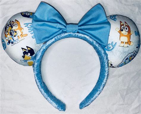 Bluey Dog Mouse Ears Headband With Bow Etsy Uk