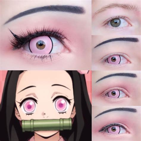 super easy eye makeup for nezuko 👀 products used elmer s glue stick maybelline conceal