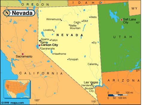Printable Map Of Nevada State Map Of Nevada State Printable