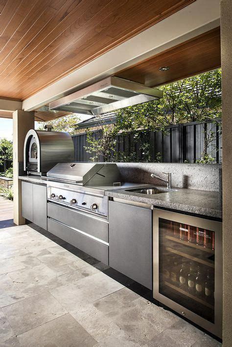 This outdoor kitchens has vertical shades. Fantastic "outdoor kitchen appliances" detail is offered ...