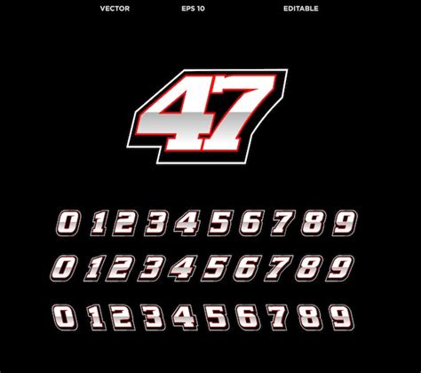 Premium Vector Racing Typography Font With Numbers