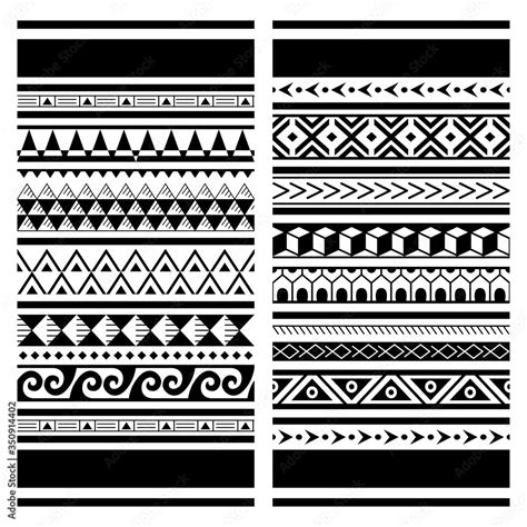 Polynesian Maori Tattoo Seamless Vector Pattern Hawaiian Tribal Design