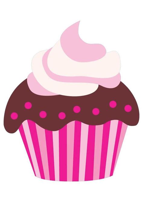 Cute Pink Cartoon Chocolate Cupcake Clip Art Cupcakes