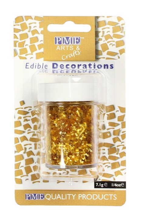 Pme Edible Glitter Flakes 71 Grams Gold