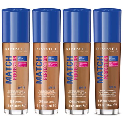 Rimmel Match Perfection Foundation Dark Shades Pack Of 3 Exquisite