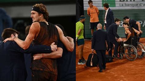 Alexander Zverev Screams In Pain After A Scary Fall During The French