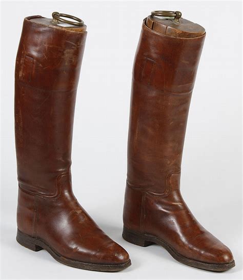 Sold Price Pair Wwi Cavalry Boots Custom Made Leather Riding Boots