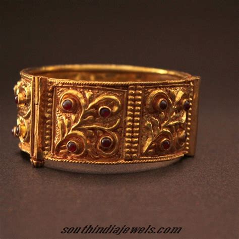 As men are symbolized for it hardness the anklet has three heel chain hanging and one small chain tighten on the. Gold plated bracelet ~ South India Jewels