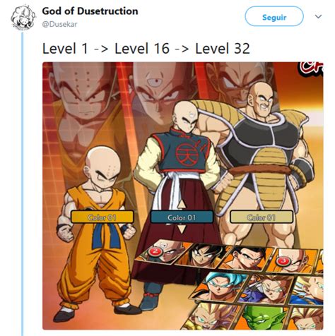 Level 1 Level 16 Level 32 Dragon Ball Fighterz Know Your Meme